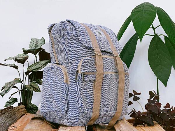 Hanf Rucksack Blau – Bild 2